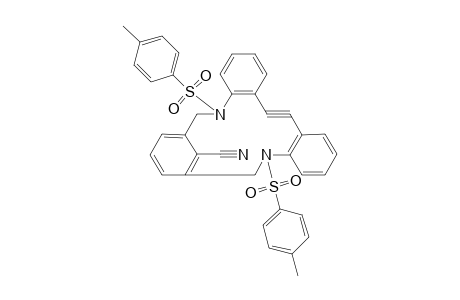 17,17,18,18-tetradehydro-8-cyano-1,10-bis(p-tolylsulphonyl0-1,10-diaza[2](1,3)benzeno[2](1,2)benzeno[2](1,2)benzenophane