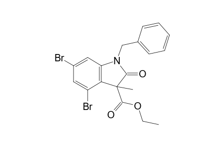 1-Benzyl-4,6-dibromo-2-keto-3-methyl-indoline-3-carboxylic acid ethyl ester