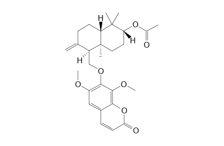 2H-1-Benzopyran-2-one, 7-[[6-(acetyloxy)decahydro-5,5,8a-trimethyl-2-methylene-1-naphthaleny l]methoxy]-6,8-dimethoxy-, [1R-(1.alpha.,4a.beta.,6.beta.,8a.alpha.)]-