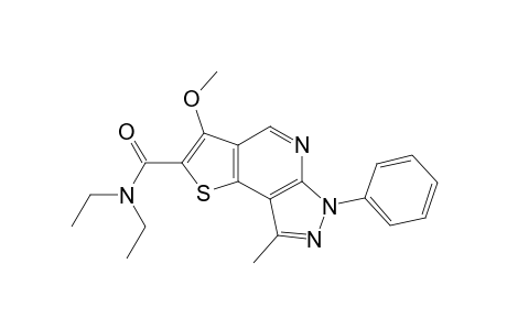 3-Methoxy-6-phenyl-8-methylpyrazolo[3,4-b]thieno[2,3-d]pyridine - 2-(N,N-Diethylcarboxamide)