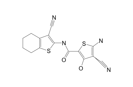 5-AMINO-4-CYANO-3-HYDROXY-THIOPHENE-2-CARBOXYLIC-ACID-(3-CYANO-4,5,6,7-TETRAHYDROBENZO-[B]-THIOPHEN-2-YL)-AMIDE