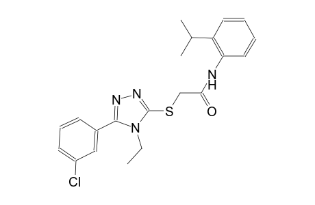 2-{[5-(3-chlorophenyl)-4-ethyl-4H-1,2,4-triazol-3-yl]sulfanyl}-N-(2-isopropylphenyl)acetamide