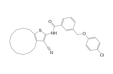 3-[(4-chlorophenoxy)methyl]-N-(3-cyano-4,5,6,7,8,9,10,11,12,13-decahydrocyclododeca[b]thien-2-yl)benzamide