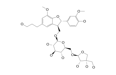 (7-S,8-S)-DIHYDRODEHYDRODICANIFERYL_ALCOHOL_9-O-BETA-D-APIOFURANOSYL-(1->6)-O-BETA-GLUCOPYRANOSIDE