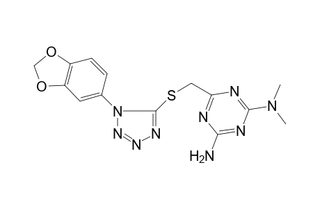 6-[[1-(1,3-benzodioxol-5-yl)-1,2,3,4-tetrazol-5-yl]sulfanylmethyl]-N2,N2-dimethyl-1,3,5-triazine-2,4-diamine