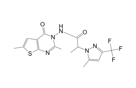 N-(2,6-dimethyl-4-oxothieno[2,3-d]pyrimidin-3(4H)-yl)-2-[5-methyl-3-(trifluoromethyl)-1H-pyrazol-1-yl]propanamide