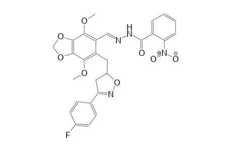 benzoic acid, 2-nitro-, 2-[(E)-[6-[[3-(4-fluorophenyl)-4,5-dihydro-5-isoxazolyl]methyl]-4,7-dimethoxy-1,3-benzodioxol-5-yl]methylidene]hydrazide