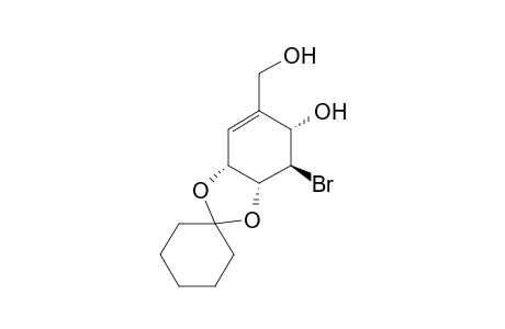 (3S,4R,5R,6R)-4-Bromo-2-hydroxymethyl-5,6-(cyclohexan-1,1-diyldioxy)cyclohexen-3-ol