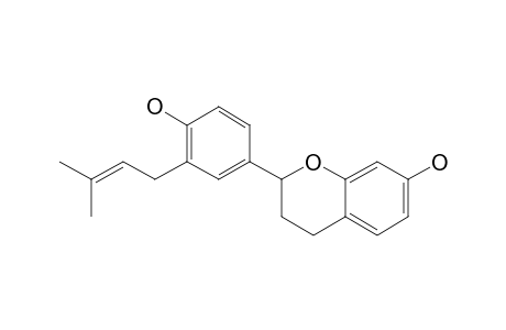 (2S)-7,4'-Dihydroxy-3'-prenyl-flavan