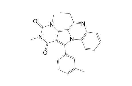 pyrimido[4',5':3,4]pyrrolo[1,2-a]quinoxaline-8,10(7H,9H)-dione, 6-ethyl-7,9-dimethyl-11-(3-methylphenyl)-