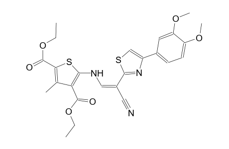 diethyl 5-({(Z)-2-cyano-2-[4-(3,4-dimethoxyphenyl)-1,3-thiazol-2-yl]ethenyl}amino)-3-methyl-2,4-thiophenedicarboxylate