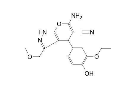 6-amino-4-(3-ethoxy-4-hydroxyphenyl)-3-(methoxymethyl)-1,4-dihydropyrano[2,3-c]pyrazole-5-carbonitrile