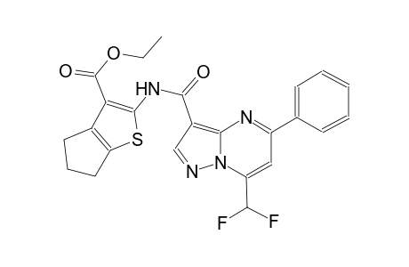 ethyl 2-({[7-(difluoromethyl)-5-phenylpyrazolo[1,5-a]pyrimidin-3-yl]carbonyl}amino)-5,6-dihydro-4H-cyclopenta[b]thiophene-3-carboxylate