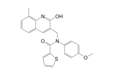 N-[(2-hydroxy-8-methyl-3-quinolinyl)methyl]-N-(4-methoxyphenyl)-2-thiophenecarboxamide