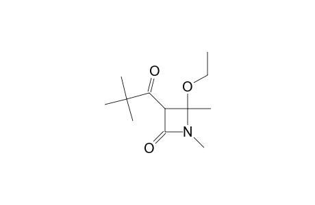 2-Azetidinone, 3-(2,2-dimethyl-1-oxopropyl)-4-ethoxy-1,4-dimethyl-