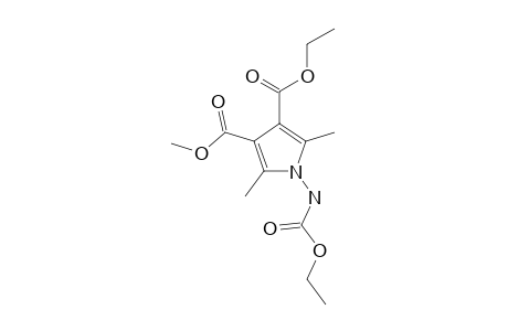 1-(carbethoxyamino)-2,5-dimethyl-pyrrole-3,4-dicarboxylic acid O3-ethyl O4-methyl ester