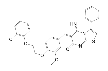 7H-thiazolo[3,2-a]pyrimidin-7-one, 6-[[4-[2-(2-chlorophenoxy)ethoxy]-3-methoxyphenyl]methylene]-5,6-dihydro-5-imino-3-phenyl-, (6Z)-