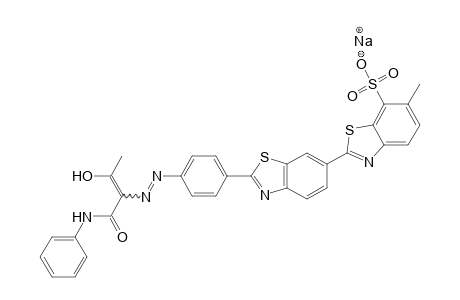 [2,6'-Bibenzothiazole]-7-sulfonic acid, 6-methyl-2'-[4-[[2-oxo-1-[(phenylamino)carbonyl]propyl]azo]phenyl]-, monosodium salt