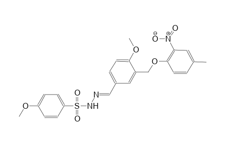 4-methoxy-N'-((E)-{4-methoxy-3-[(4-methyl-2-nitrophenoxy)methyl]phenyl}methylidene)benzenesulfonohydrazide