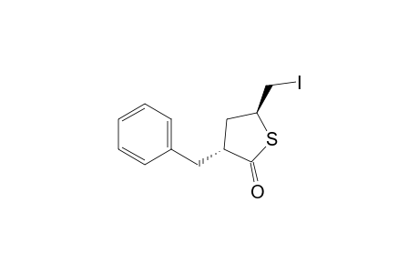 2(3H)-Thiophenone, dihydro-5-(iodomethyl)-3-(phenylmethyl)-, trans-