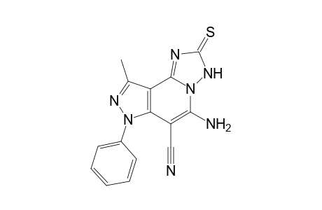5-Amino-2,3-dihydro-9-methyl-7-phenyl-2-thioxo-7H-pyrazolo[4,3-c][1,2,4]triazolo[1,5-a]pyridin-6-carbonitrile
