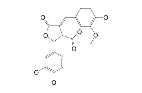 BETA,BETA'-GAMMA-LACTONE-FA-CAFA-DIMER;(4E)-2-(3,4-DIHYDROXYPHENYL)-2-(4-HYDROXY-3-METHOXYBENZILIDENE)-5-OXOTETRAHYDROFURAN-3-CARBOXYLIC-ACID