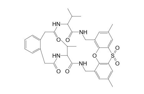 7,10,21,24-Tetraza-31-oxa-2-thia-29,33-dimethyl-9,22-bis(isopropyl)pentacyclo[24.3.1.3(3,5).1(4,27).0(13,18)]tetratriconta-1(27),3,5(32),13,15,17,26,29,33-nonaen-8,11,20,23-tetroxid