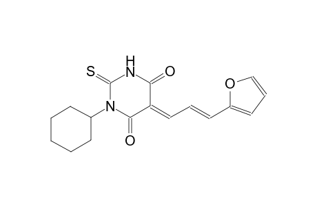 (5E)-1-cyclohexyl-5-[(2E)-3-(2-furyl)-2-propenylidene]-2-thioxodihydro-4,6(1H,5H)-pyrimidinedione