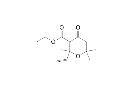2-Ethenyl-2,6,6-trimethyl-4-oxo-3-oxanecarboxylic acid ethyl ester