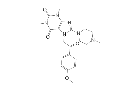 1H-purine-2,6-dione, 3,7-dihydro-7-[2-(4-methoxyphenyl)-2-oxoethyl]-1,3-dimethyl-8-(4-methyl-1-piperazinyl)-