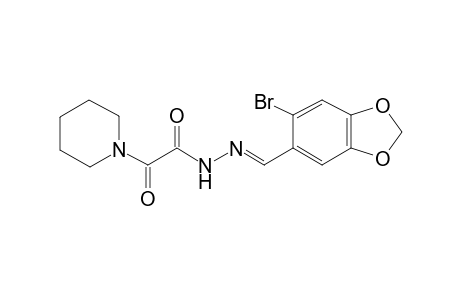 N-[(E)-(6-bromanyl-1,3-benzodioxol-5-yl)methylideneamino]-2-oxidanylidene-2-piperidin-1-yl-ethanamide