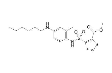 Methyl 3-(N-(4-(hexylamino)-2-methylphenyl) sulfamoyl) thiophene-2-carboxylate