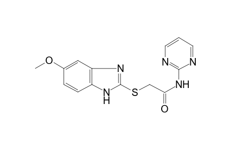 2-[(5-Methoxy-1H-benzimidazol-2-yl)sulfanyl]-N-(2-pyrimidinyl)acetamide