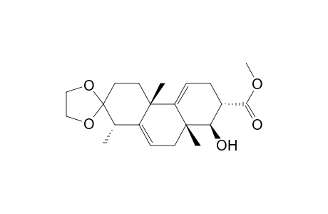 Spiro[1,3-dioxolane-2,2'(1'H)-phenanthrene]-7'-carboxylic acid, 3',4',4'a,6',7',8',8'a,9'-octahydro-8'-hydroxy-1',4'a,8'a-trimethyl-, methyl ester, (1'.alpha.,4'a.beta.,7'.alpha.,8'.beta.,8'a.beta.)-(.+-.)-