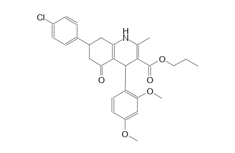 propyl 7-(4-chlorophenyl)-4-(2,4-dimethoxyphenyl)-2-methyl-5-oxo-1,4,5,6,7,8-hexahydro-3-quinolinecarboxylate