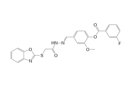 4-((E)-{[(1,3-benzoxazol-2-ylsulfanyl)acetyl]hydrazono}methyl)-2-methoxyphenyl 3-fluorobenzoate