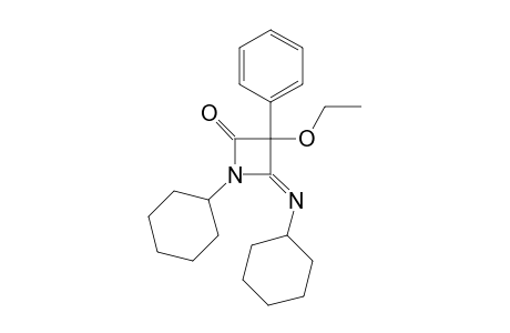 1-cyclohexyl-4-(cyclohexylimino)-3-ethoxy-3-phenyl-2-azetidinone