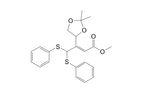 (E)-3-(2,2-dimethyl-1,3-dioxolan-4-yl)-4,4-bis(phenylthio)-2-butenoic acid methyl ester