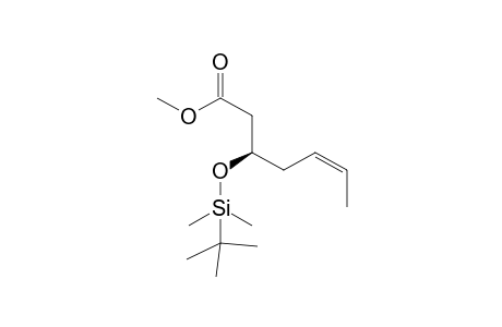 Methyl (3R,5Z)-3-[(t-butyl)dimethylsilyloxy)hept-5-enoate
