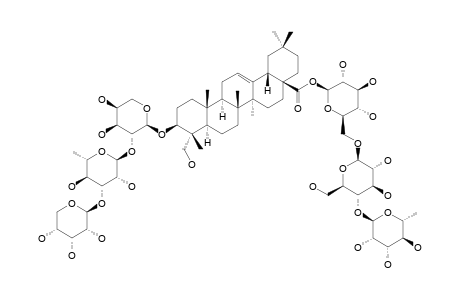 HUZHANGOSIDE-D;#8;3-O-BETA-D-RIBOPYRANOSYL-(1->3)-ALPHA-L-RHAMNOPYRANOSYL-(1->2)-ALPHA-L-ARABINOPYRANOSYL-HEDERAGENIN-28-ALPHA-L-RHAMNOPYRANOSYL-(1->4)-BETA-D