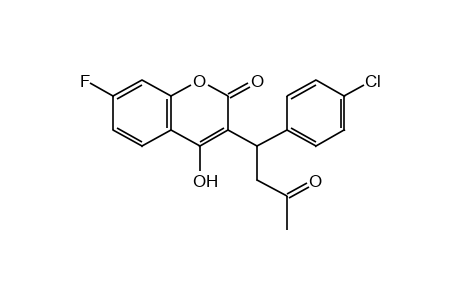 3-(p-CHLORO-alpha-ACETONYLBENZYL)-7-FLUORO-4-HYDROXYCOUMARIN