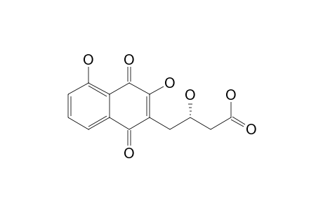 JUGLOMYCIN-D;(3'S)-4'-(3,5-DIHYDROXY-1,4-DIHYDRONAPHTHALIN-1,4-DION-2-YL)-3'-HYDROXYBUTYRIC-ACID