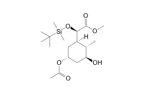 (2R*,1'R*,2'S*,3'S*,5'R*)-2-[5'-Acetoxy-3'-hydroxy-2'-methylenecyclohexyl)-2-tert-butyldimethylsilyloxyacetic acid methyl ester