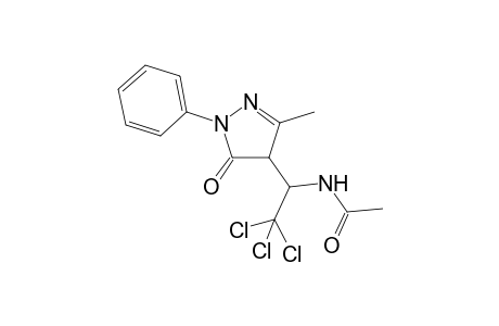 3-Methyl-1-phenyl-4-(N-acetylamido-2-trichloroethyl)-2-pyrazoline-5-one