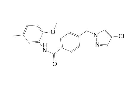 4-[(4-chloro-1H-pyrazol-1-yl)methyl]-N-(2-methoxy-5-methylphenyl)benzamide