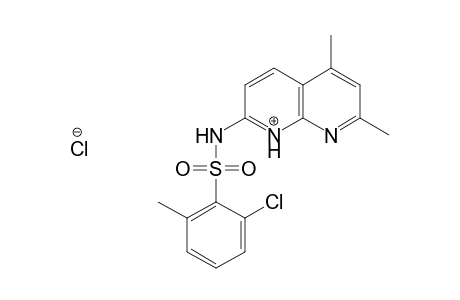 Benzenesulfonamide, 2-chloro-N-(5,7-dimethyl-1,8-naphthyridin-2-yl)-6-methyl-, monohydrochloride