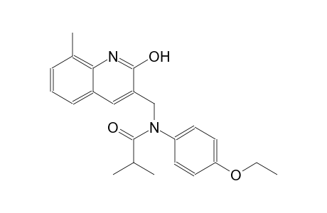 N-(4-ethoxyphenyl)-N-[(2-hydroxy-8-methyl-3-quinolinyl)methyl]-2-methylpropanamide
