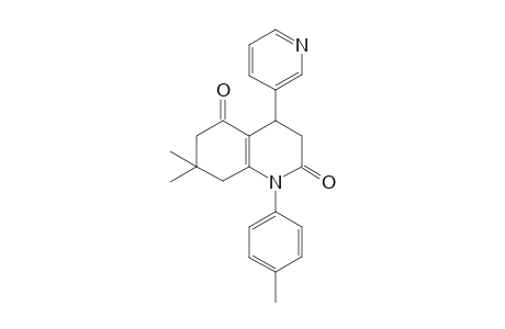 7,7-Dimethyl-1-(4-methylphenyl)-4-(3-pyridinyl)-3,4,6,8-tetrahydroquinoline-2,5-dione