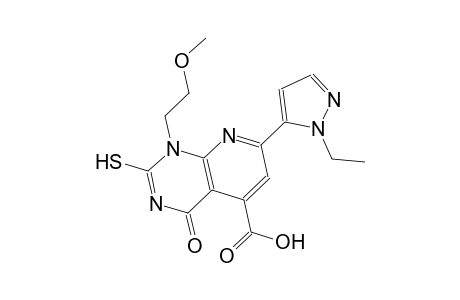 pyrido[2,3-d]pyrimidine-5-carboxylic acid, 7-(1-ethyl-1H-pyrazol-5-yl)-1,4-dihydro-2-mercapto-1-(2-methoxyethyl)-4-oxo-