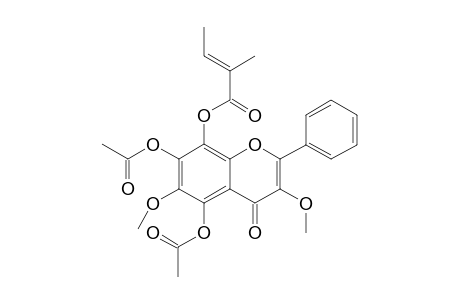 5',7'-Diacetoxy-8-hydroxy-3',6'-dimethoxyflavone - 8-O-[(E)-2-Methyl-2-butenoate